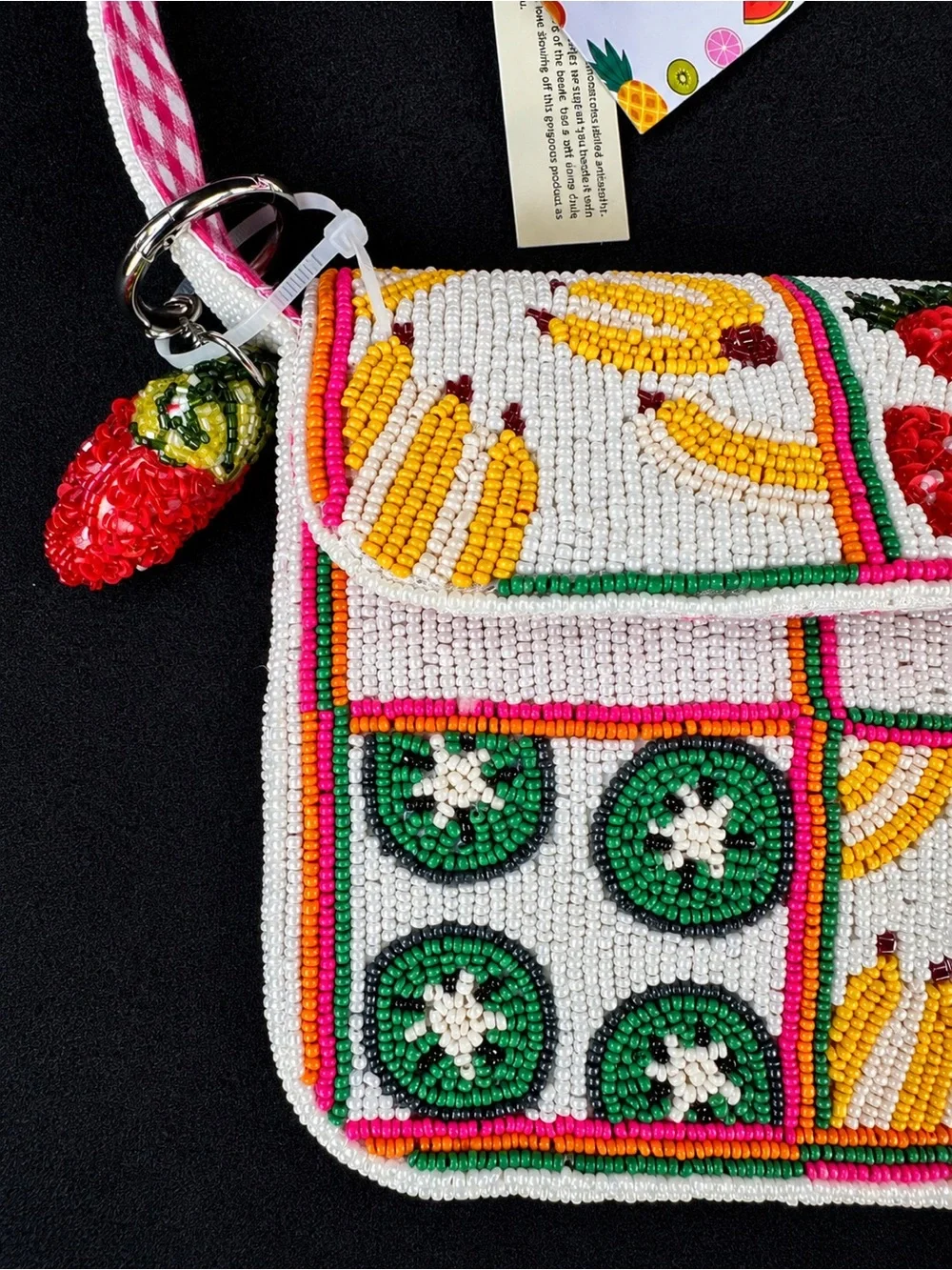 Viral Beaded Fruit Pattern Shoulder Bag- Handmade in India
